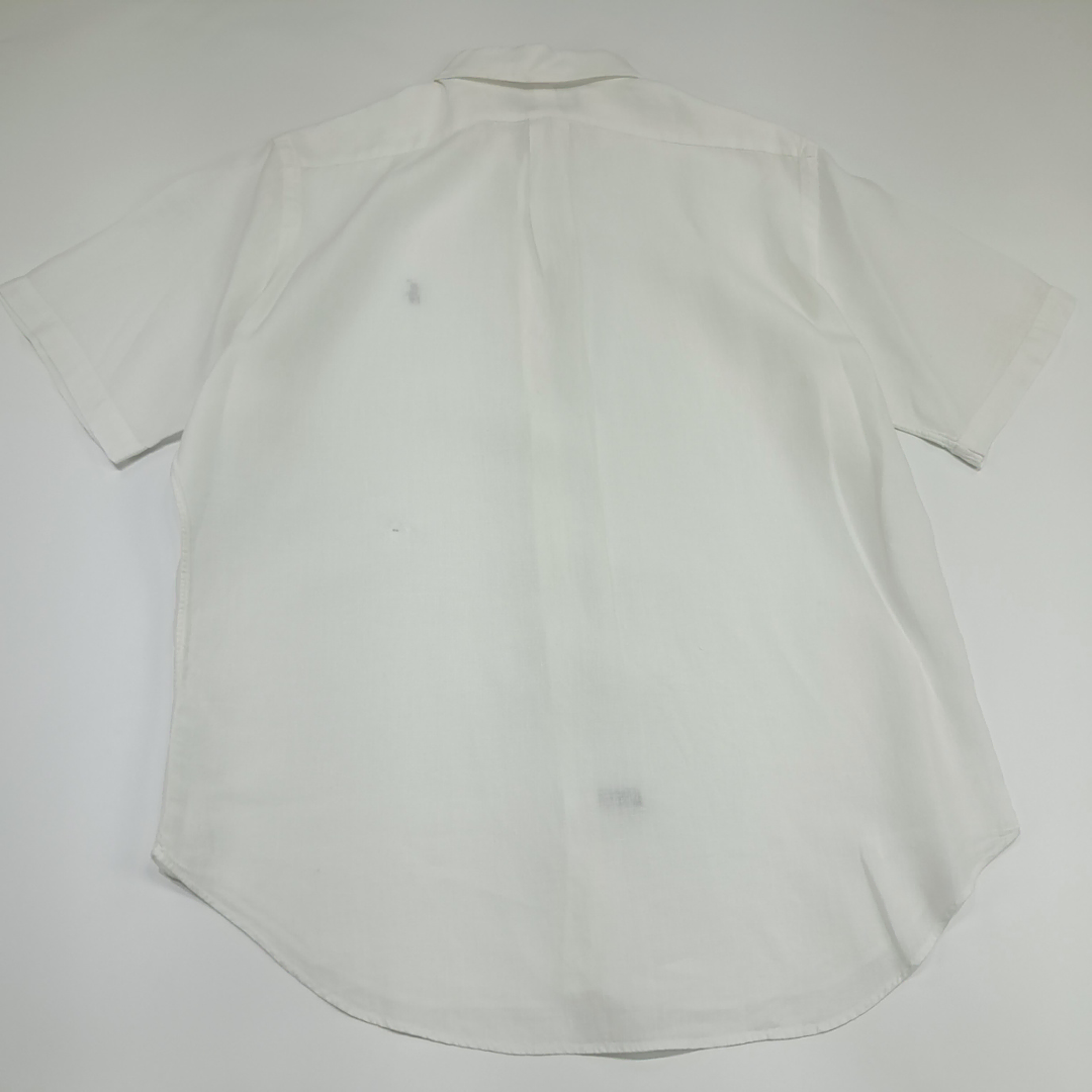 POLO RALPH LAUREN 半袖シャツ Oサイズ ホワイト　リネン POLO RALPH LAUREN ポロ ラルフローレン クラシック フィット